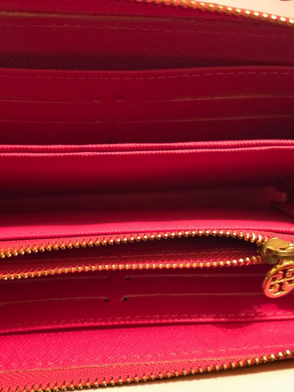 Tory Burch Pink Zip-Around Leather Wallet
